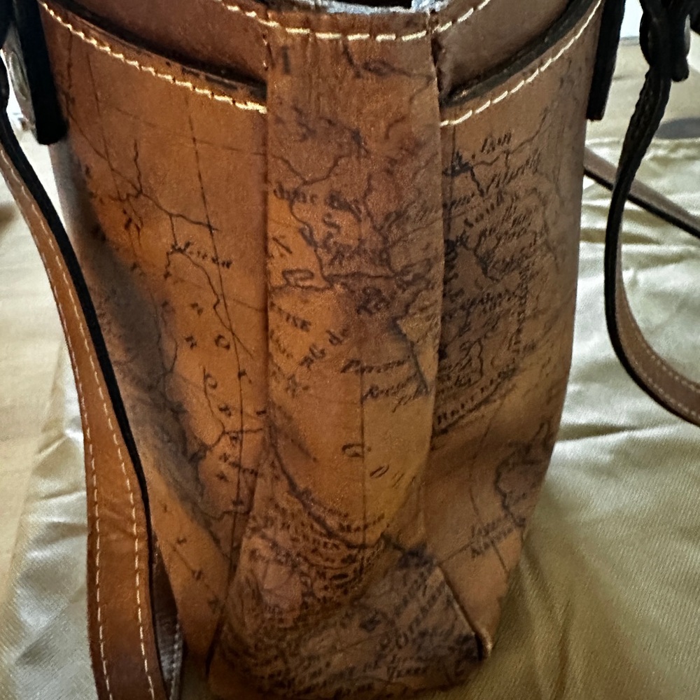 Poppy Top Zip Tote Signature Map Bag - Picture 8 of 15